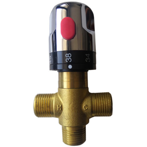 BEBUSINGOTO Grifo mezclador termostático de latón macizo para agua caliente y fría fijo G1/2 35-45 15 mm