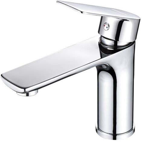 BEBUSINGOTO Grifo monomando para lavabo, de cerámica, silencioso, extraíble, acabado cromado, plateado.