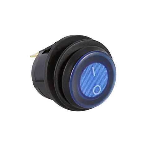 BEBUSINGOTO Großer Wippschalter, 12 V LED-Punktlicht Auto Boot Runder Wippschalter Ein/Aus Spst Blau