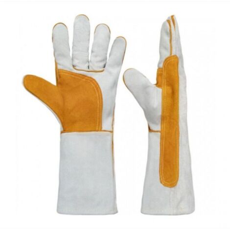 BEBUSINGOTO Guantes de soldadura largos con protección para soldar, aislamiento térmico y resistentes al desgaste, 36 cm