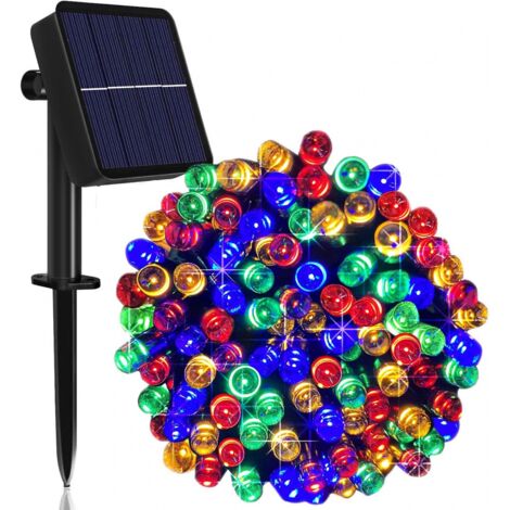 BEBUSINGOTO Guirnalda de luces solares para exteriores, 22,8 m, 200 LED, resistente al agua, 8 modos