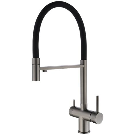 BEBUSINGOTO Gunmetal Spültischmischer mit Brause