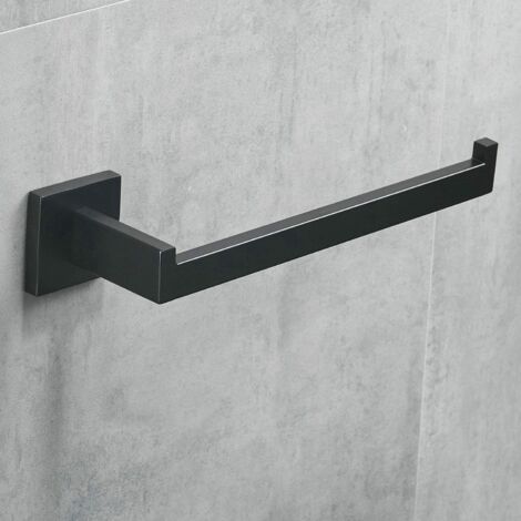 BEBUSINGOTO Handtuchring aus Edelstahl für Badezimmer, Wandhalterung, Farbe Schwarz
