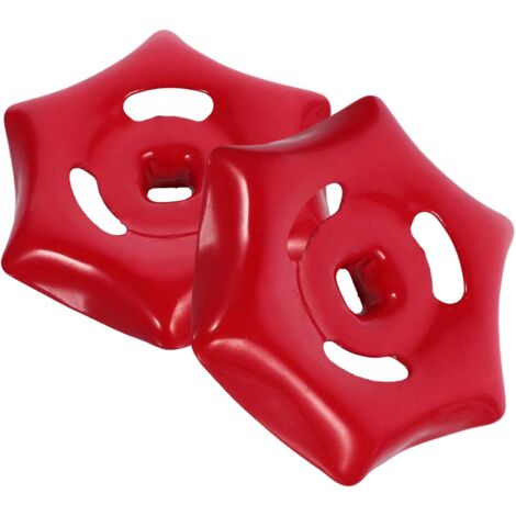 BEBUSINGOTO Handventil aus rotem Eisen – Ventilgriff – Kugelventil – Absperrventil – Wasserrohrarmatur – 6 x 6 mm Griff – 2 Stück