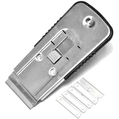 BEBUSINGOTO Hoja raspadora de limpieza de vidrio de acero inoxidable, equipada con cinco hojas, anticorrosión y resistente al desgaste, retráctil.
