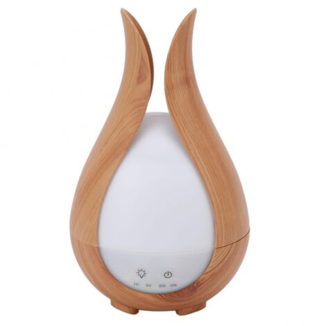 BEBUSINGOTO Humidificateur d'air en grain de bois avec veilleuse LED colorée et télécommande Diffuseur d'aromathérapie 200 ml