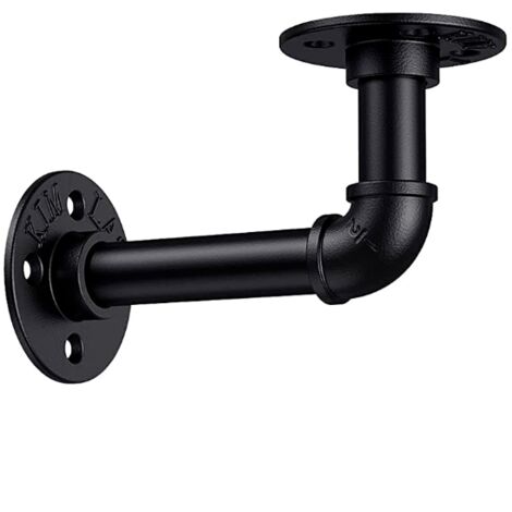 BEBUSINGOTO Industrielle Rohrregalhalterung, Vintage-Industrieregalhalterungen mit 10  15 cm Flanschen für Bücherregal, DIY-Möbel, hängendes schwebendes Wandregal, Schwarz