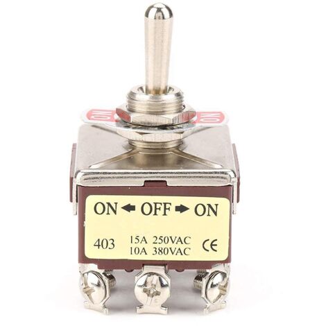 BEBUSINGOTO Interruptor de palanca 4PDT de 3 posiciones y 12 pines, miniinterruptor basculante de encendido/apagado/encendido, 15 A/250 V CA, 10 A/380 V CA para control industrial (3,4 x 3,4 x 5,8 cm)