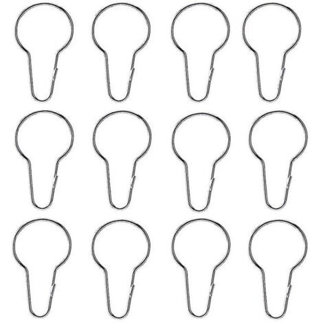 BEBUSINGOTO Juego de 12 anillas para cortinas con clips de acero inoxidable para cortinas abiertas.