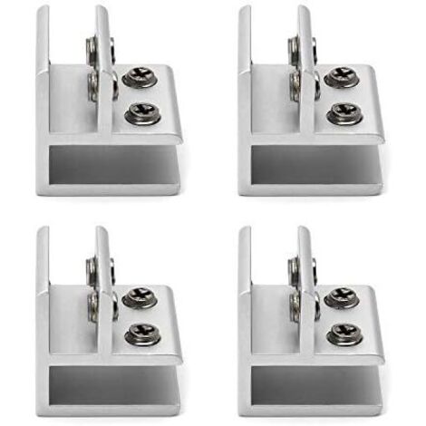 BEBUSINGOTO Juego de 4 soportes de sujeción para vidrio de 90 grados, soportes de sujeción ajustables para estantes de vidrio de 8 a 12 mm de espesor