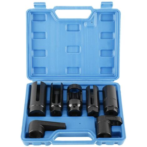 BEBUSINGOTO Juego de 7 llaves para sensor lambda de 22 mm, llave de tubo para extracción de sensor lambda, juego de herramientas para sensor lambda de coche.