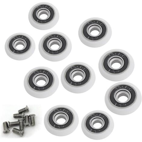 BEBUSINGOTO Juego de 8 ruedas de repuesto para mampara de ducha de 19 mm de diámetro