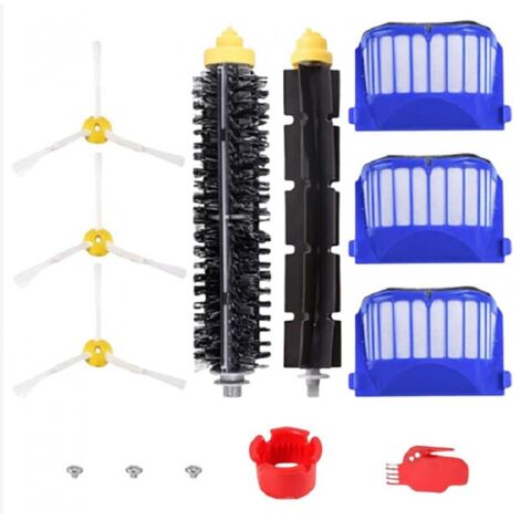 BEBUSINGOTO Juego de cepillos Roomba Serie 600: juego de accesorios para aspiradora robot de 10 piezas (cepillos laterales, filtros, cepillos Cerda, etc.).