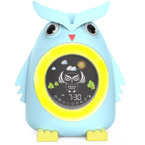 BEBUSINGOTO Kabelloser Lernwecker für Kinder, Nachtlicht, Radio, 5 Farben, Tag/Nacht (1 Stück)