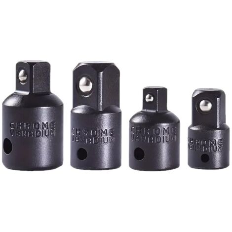 BEBUSINGOTO Kit de 4 adaptadores reductores de dados de trinquete con accionamiento cuadrado de 1/2 a 3/8, 3/8 a 1/4 (negro)