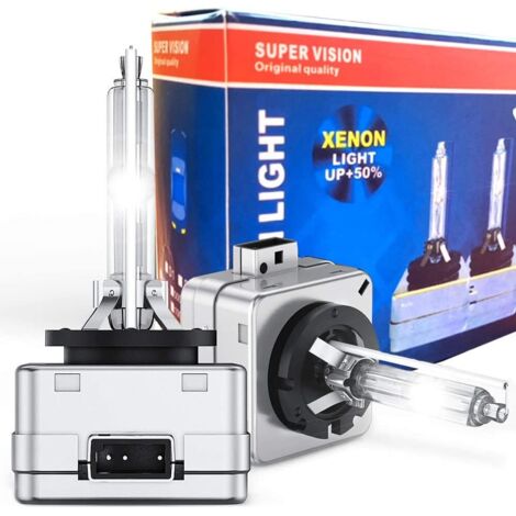 BEBUSINGOTO Kit de bombillas de xenón D1S de 35 W para faros delanteros, lámpara de xenón HID, bombilla de xenón D1S de 8000 K, faros delanteros metálicos de 12 V, color blanco, para faros delanteros