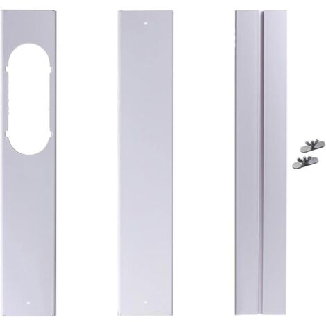BEBUSINGOTO Kit de Fenêtre pour Climatiseur Portable, avec Coupleur Universel Panneau en PVC Renforcé Réglable Joint de Fenêtre Kit d'Aération de Fenêtre AC pour Coulissante pour 10cm Tuyau d'Échappe