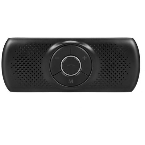 BEBUSINGOTO Kit manos libres para coche con Bluetooth 5.0, altavoz, micrófono integrado con clip, compatible con GPS, ranura para tarjeta TF de música y reconexión automática.