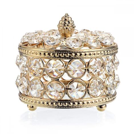 BEBUSINGOTO Kristallspiegel Schmuckschatulle Schmuckaufbewahrungsbox Wohnkultur Ring Ohrring Halskette Organizer Halter