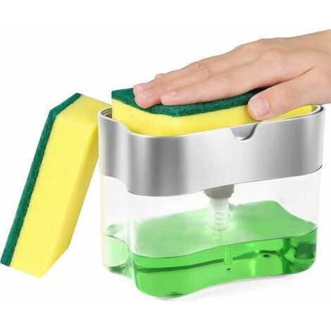 BEBUSINGOTO Küchenseifenspender, Einhand-Seifenpumpe, automatischer Flüssigkeitsspender, Küchenspülbürste,