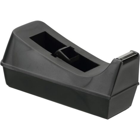 BEBUSINGOTO Kunststoff-Klebebandabroller für 19 mm x 33 m Klebeband, rutschfester Boden, schwarz