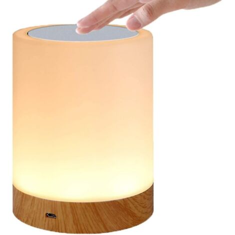 BEBUSINGOTO Lámpara táctil LED para , - Lámpara de noche con sensor RGB