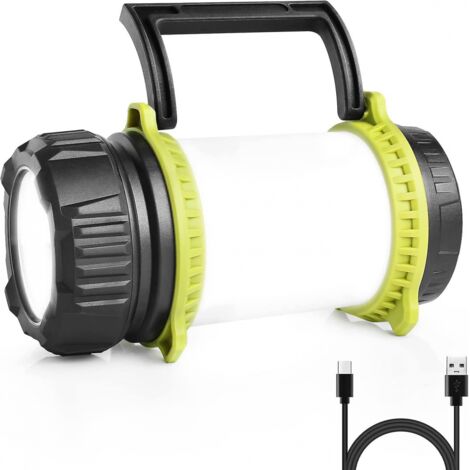 BEBUSINGOTO Lampe de camping rechargeable, torche LED lumineuse de 500 lumens, lampe de camping à 5 modes avec batterie externe de 2600 mah