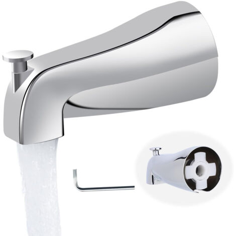 BEBUSINGOTO Le bec de baignoire universel à enfiler avec inverseur pour salle de bain - Robinet de baignoire de 5" avec inverseur, facile à installer, s'adapte aux tuyaux en cuivre de 5/8"