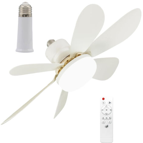 BEBUSINGOTO Leiser 52-cm-Deckenventilator mit Licht und Fernbedienung, 40-W-Deckenventilatorlampe mit E27-Fassung, dimmbarer LED-Deckenventilator für Schlafzimmer und Wohnzimmer, 3 Geschwindigkeitsst