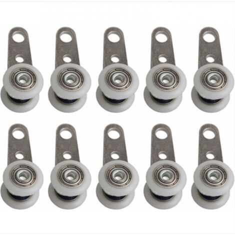 BEBUSINGOTO Lot De 10 Roulettes Pour Baies Vitrées Ou Portes Coulissantes - En Métal Et En Plastique - 4,4X 1,9Cm