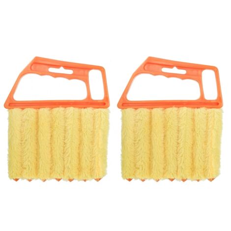 BEBUSINGOTO Lot de 2 brosses de nettoyage des volets roulants, nettoyage des lames, brosse à rideau à 7 lames, outil de nettoyage de rideau, brosse de fenêtre, climatiseurs