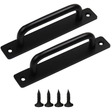 BEBUSINGOTO Lot de 2 poignées de porte coulissantes en aluminium pour porte d'armoire, poignée de porte de balcon avec vis, pour porte de placard (210 x 25 m