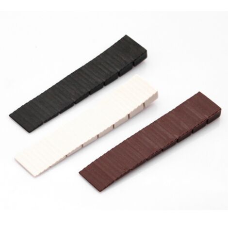 BEBUSINGOTO Lot de 3 Cales pour Meubles,Cale Plastique,Universelles Cale pour Meubles,avec Points de Rupture Intégrés,pour Niveler Les Portes,Tiroirs,Armoires ecc,8 19.5 100mm(Blanc/Noir/Marron)