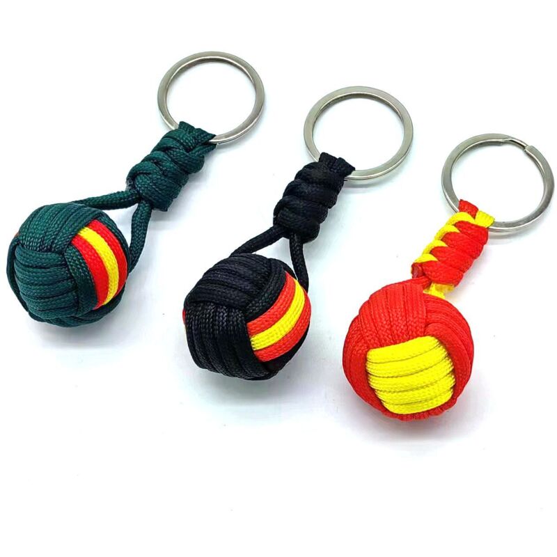 Bebusingoto Lot De 3 Porte Clé Tressée Paracorde Boule Porte Clé Très Pratique Idéal Survie Randonnée Camping