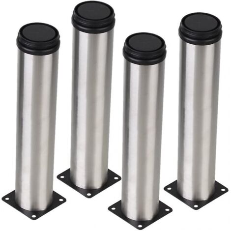 BEBUSINGOTO Lot De 4 Pieds Ajustables En Inox Argenté 50 X 250 Mm