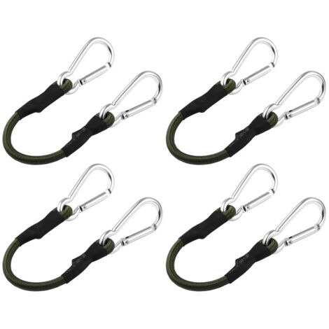 BEBUSINGOTO Lot de 4 Tendeurs Elastique avec Mousqueton, 60cm Cordon Élastique avec Mousqueton, Corde de Bagage Elastique, Sangles Élastiques Robuste avec Crochets pour Camping, Bâches, Tente, Bagage