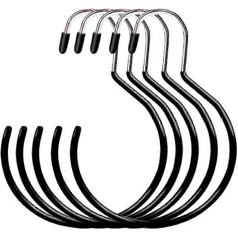 BEBUSINGOTO Lot de 5 cintres ronds pour foulards, grande taille, avec crochets, anneaux de suspension, porte-foulard pour cravates, ceintures,