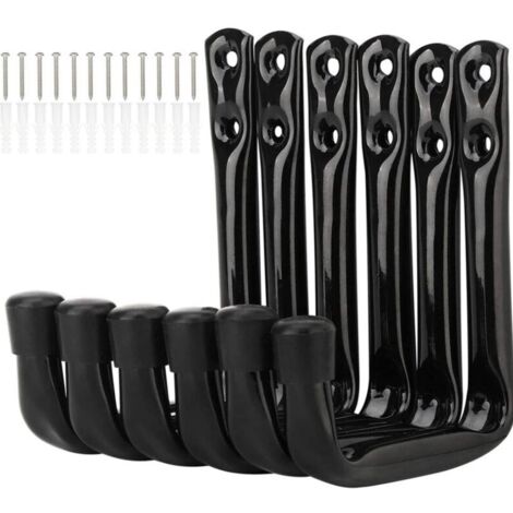 BEBUSINGOTO Lot de 6 Crochets Muraux pour Vélo Crochets de Rangement pour Garage Très Résistants avec Vis