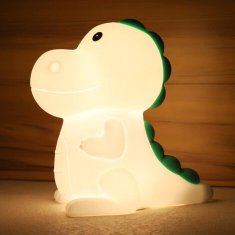 BEBUSINGOTO Luce notturna per bambini, luce notturna per neonati a forma di dinosauro, 7 colori e tocco, lampada LED ricaricabile tramite USB