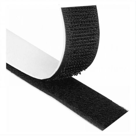BEBUSINGOTO m extra starkes selbstklebendes Klettband, doppelseitig klebend mit 20 mm breitem Klettstreifen (Schwarz)
