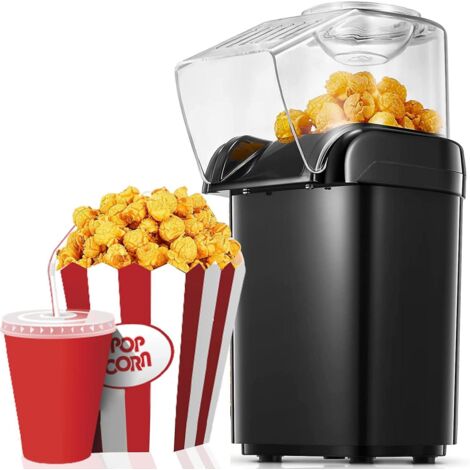BEBUSINGOTO Machine à pop-corn électrique améliorée de 1200 W, pop-corn rapide en 2 minutes, pop-corn à air chaud