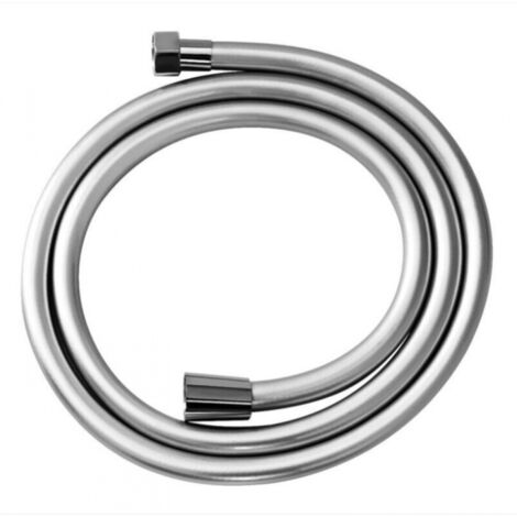 BEBUSINGOTO Manguera de ducha flexible de 1,2 m para baño, anti-dobleces, acabado brillante, conector roscado universal de 1/2", cromado