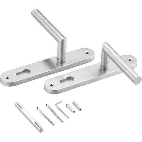 BEBUSINGOTO Manija de puerta - Juego de 2 175x40mm, manija de puerta interior - Manija de palanca hueca en la placa