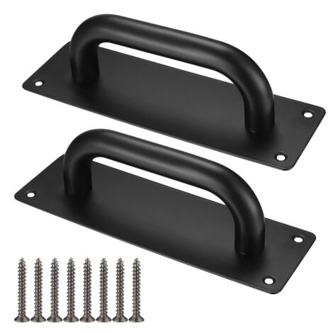 BEBUSINGOTO Manijas para puertas corredizas, manijas de acero inoxidable para puertas de gabinete con placas para granero, puerta de madera, jardín exterior - 200 x 65 mm