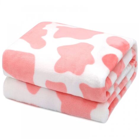 BEBUSINGOTO Manta ligera rosa suave y cálida para cama.