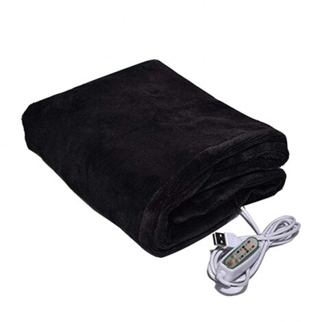 BEBUSINGOTO Manta térmica eléctrica de felpa con USB para invierno, cálida y cálida para coche, oficina y hogar.