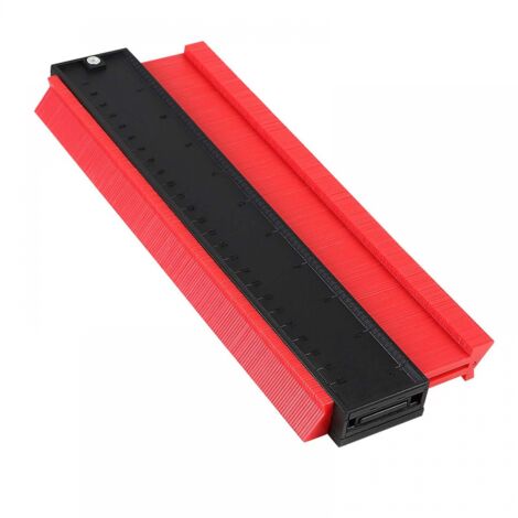 BEBUSINGOTO Medidor de contornos, herramienta duplicadora de 10"/25 cm, herramienta duplicadora para medición de contornos (rojo)