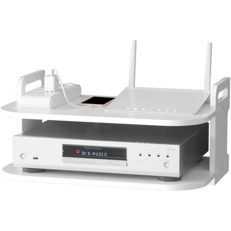 Image of Bebusingoto - Mensola da parete galleggiante per lettori dvd, decoder via cavo, supporto da parete, mensola per decoder, router, console di gioco