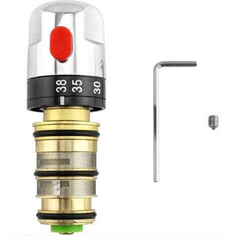 BEBUSINGOTO Mezclador termostático, mezclador termostático de ducha, cartucho mezclador de ducha de latón
