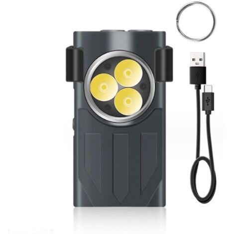 BEBUSINGOTO Mini linterna EDC recargable de 1100 lúmenes, base magnética y clip, linterna LED pequeña ultrapotente para exteriores, emergencias, C